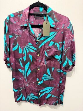AllSaints Dustlands Floral Short-Sleeve Button-Up Camp Relaxed Fit Shirt